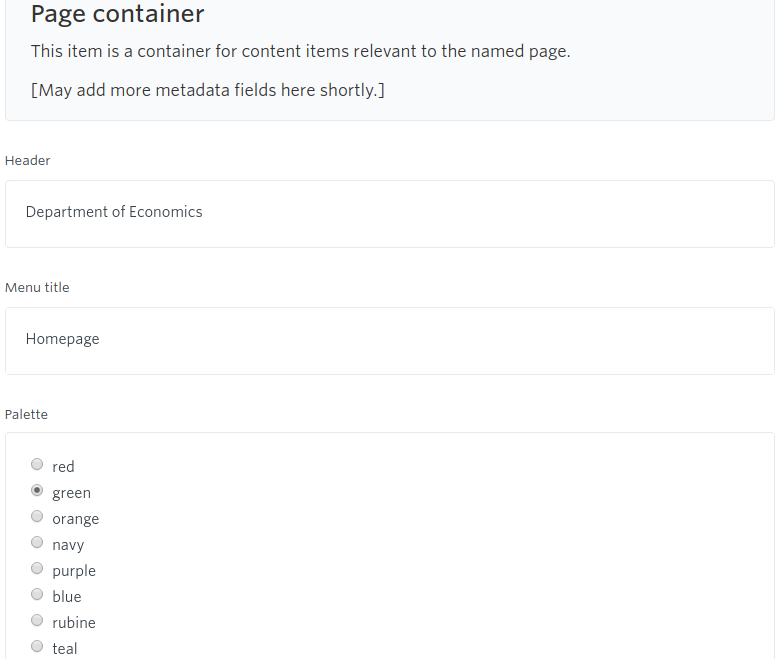 The page container is very simple.